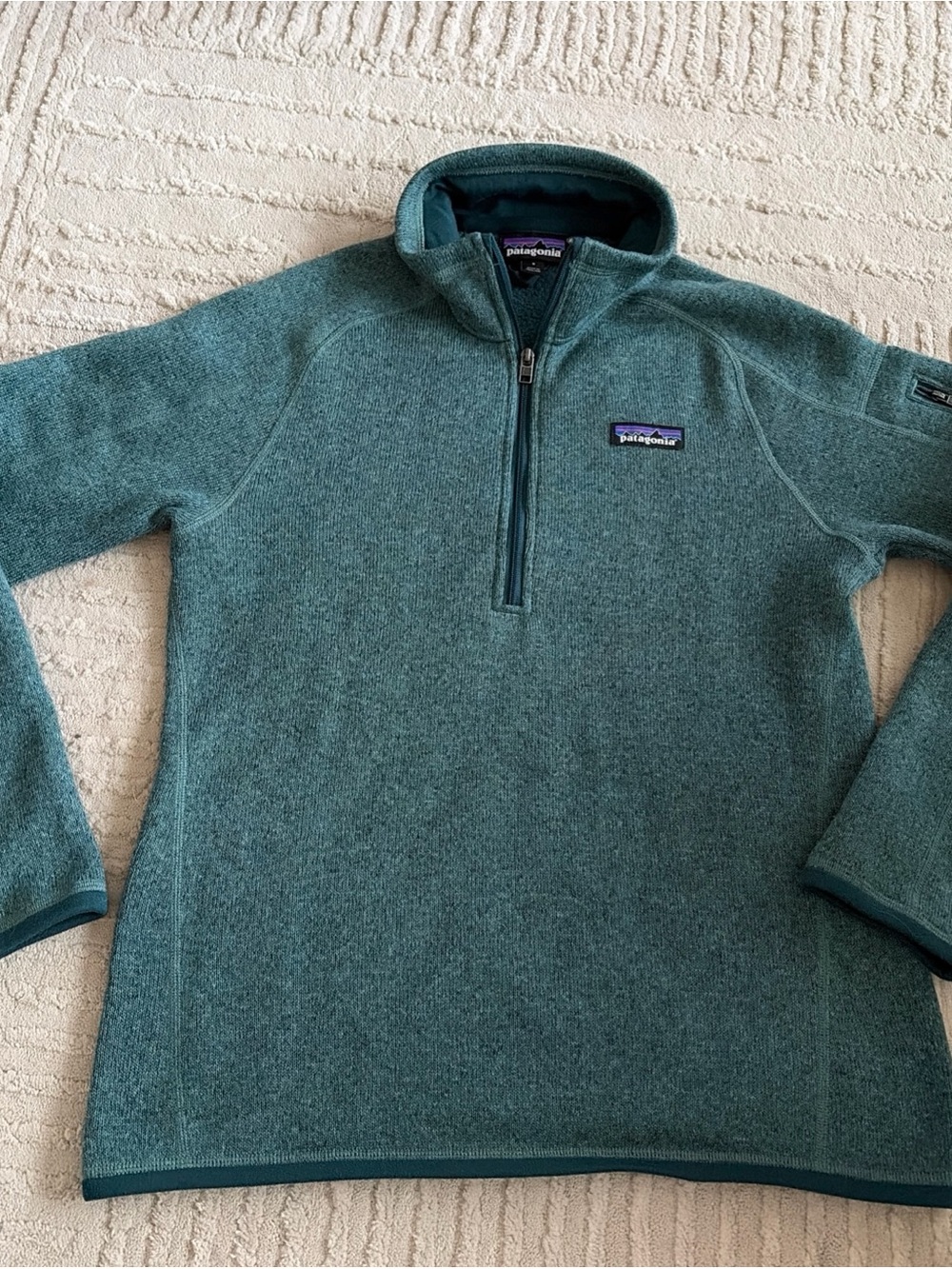 Patagonia Better Sweater 1/4 Zip Womens S Green Fleece Pullover Jacket EUC